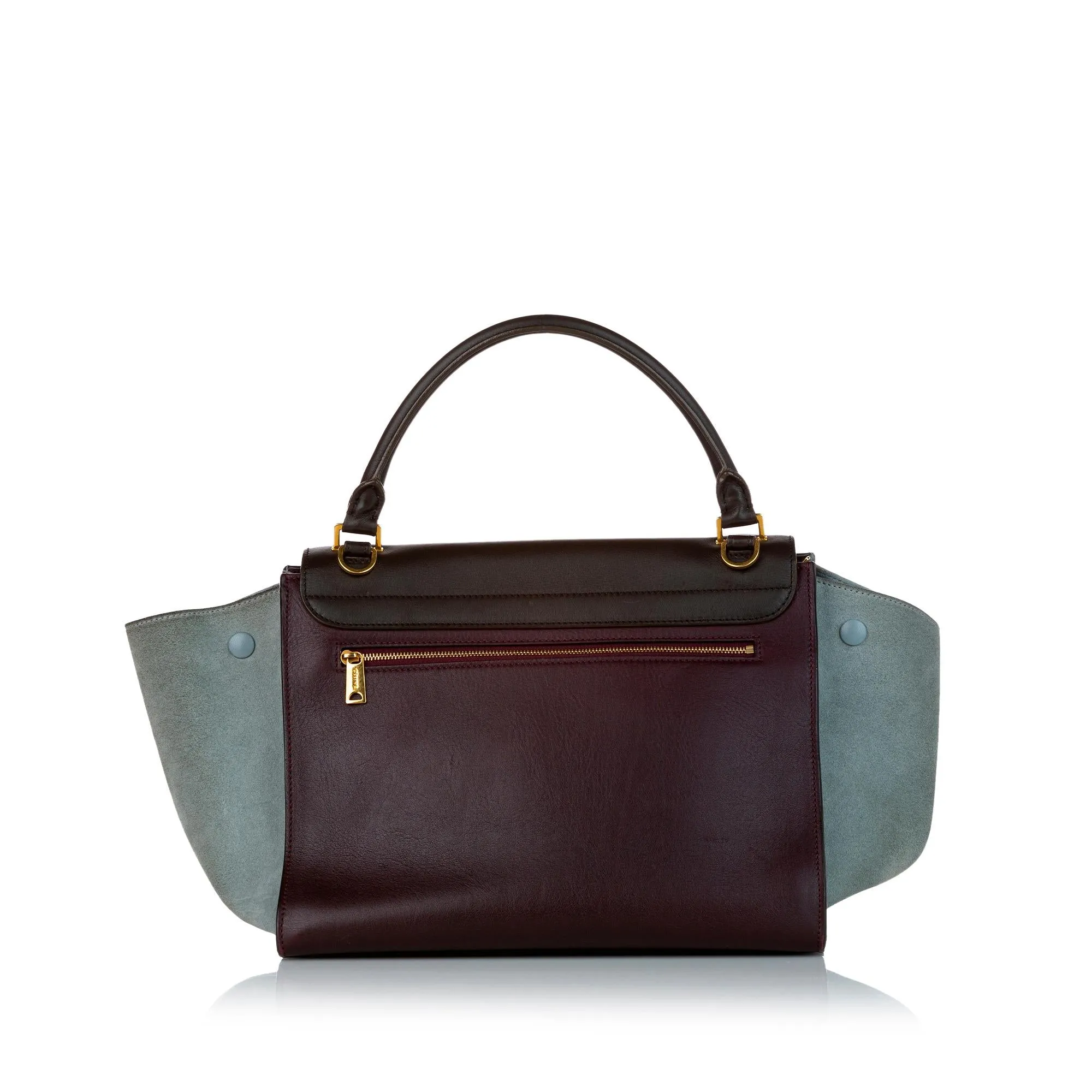 Celine Tricolor Leather Trapeze Satchel