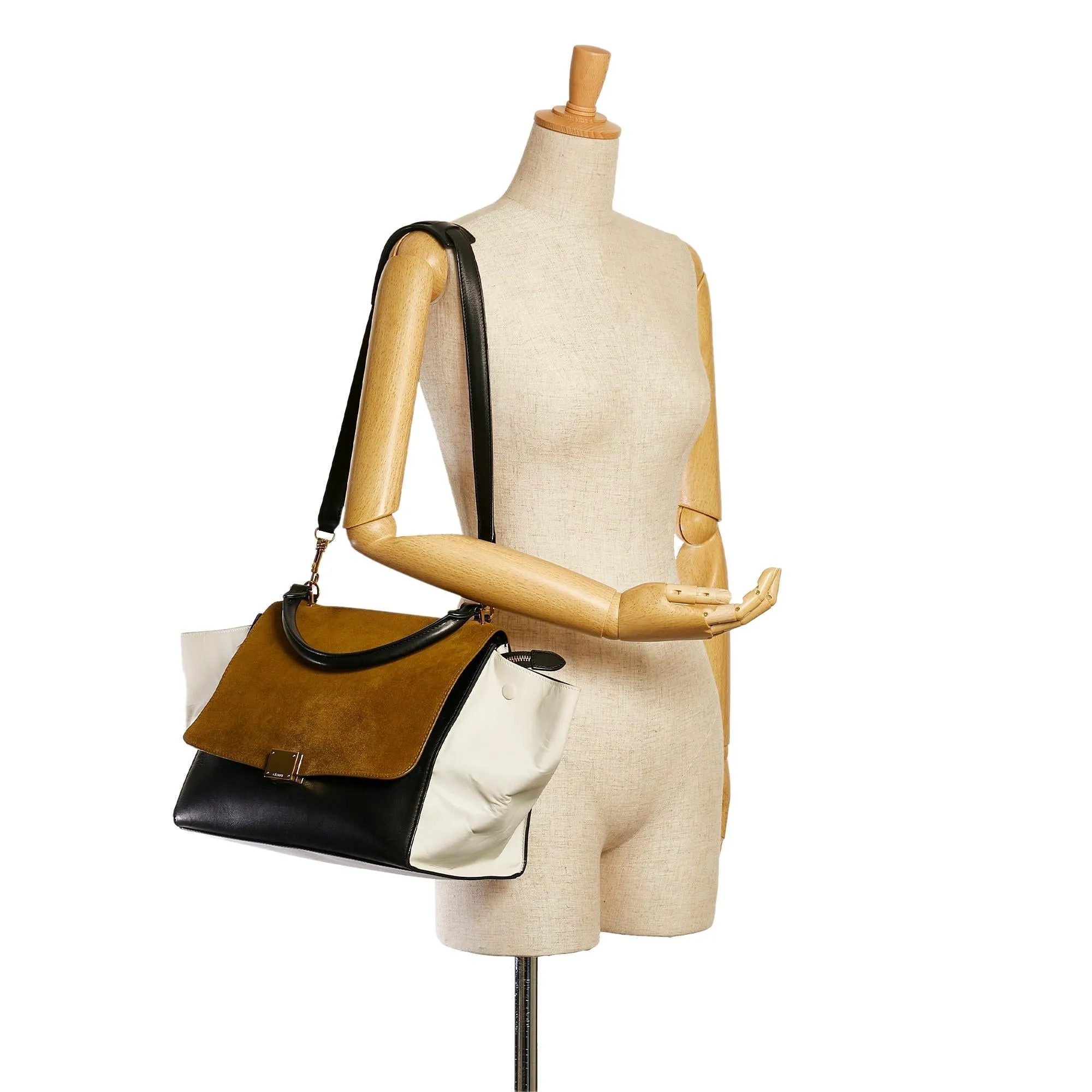 Celine Tricolor Leather Trapeze Satchel SHG-uaApQA