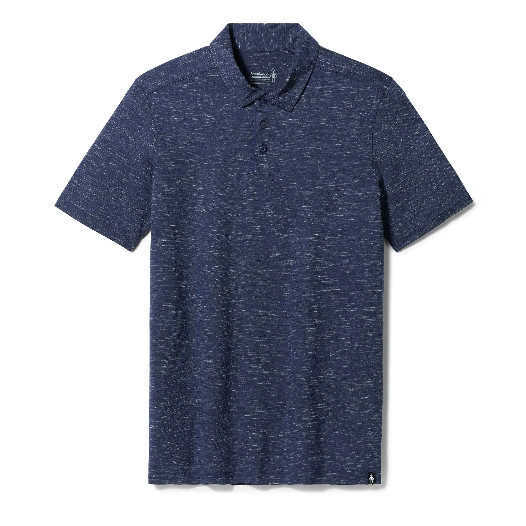 Men's Merino Hemp Blend Polo - Deep Navy Heather