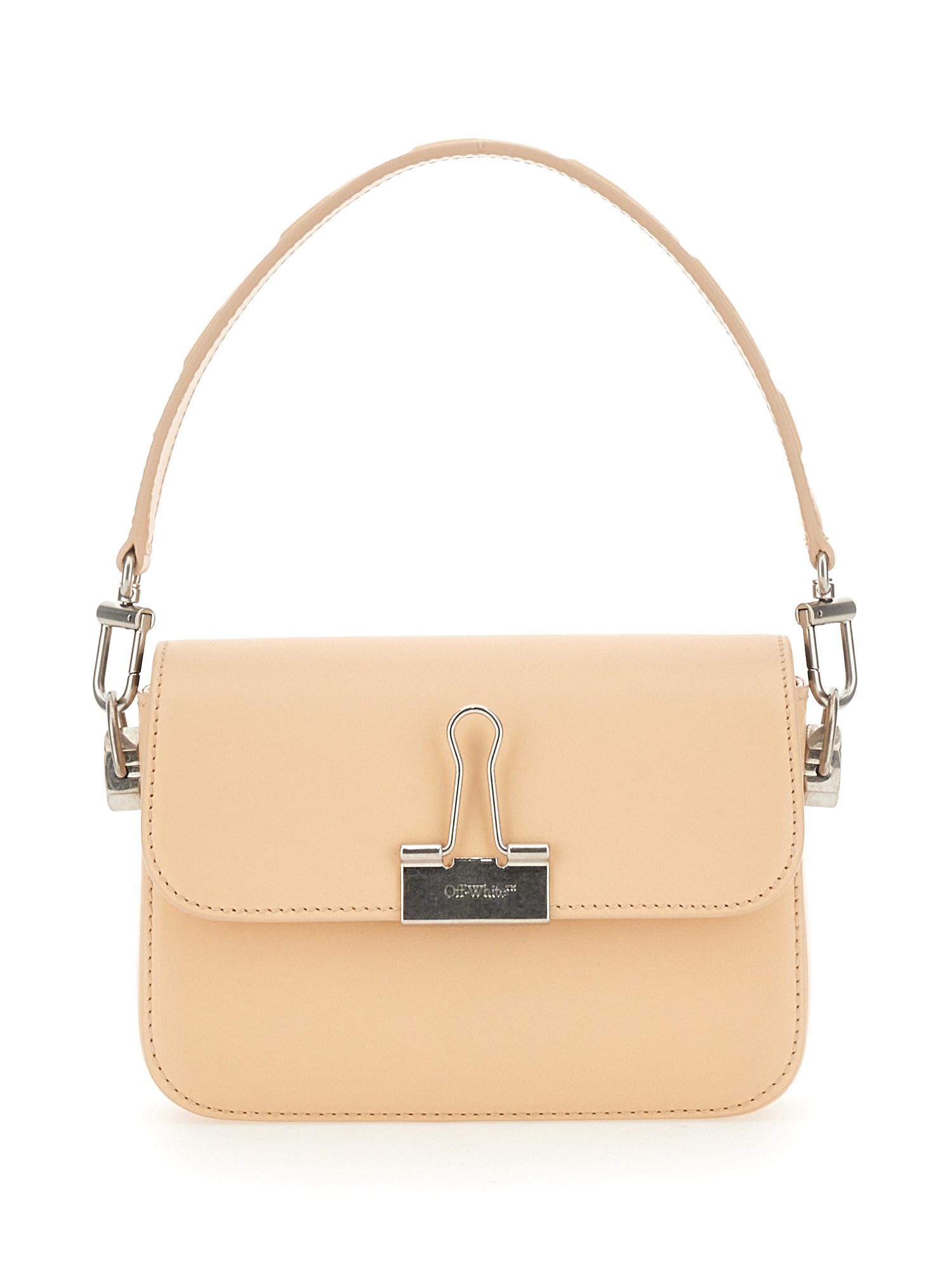 Elegant Off-White Leather Binder Bag