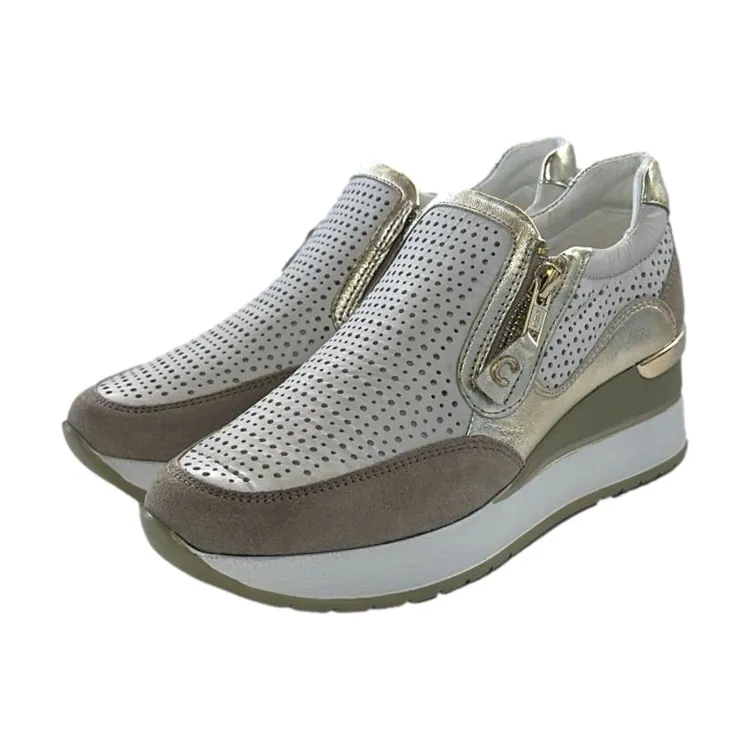 Beige Slip-On Sneakers by Cinzia Soft