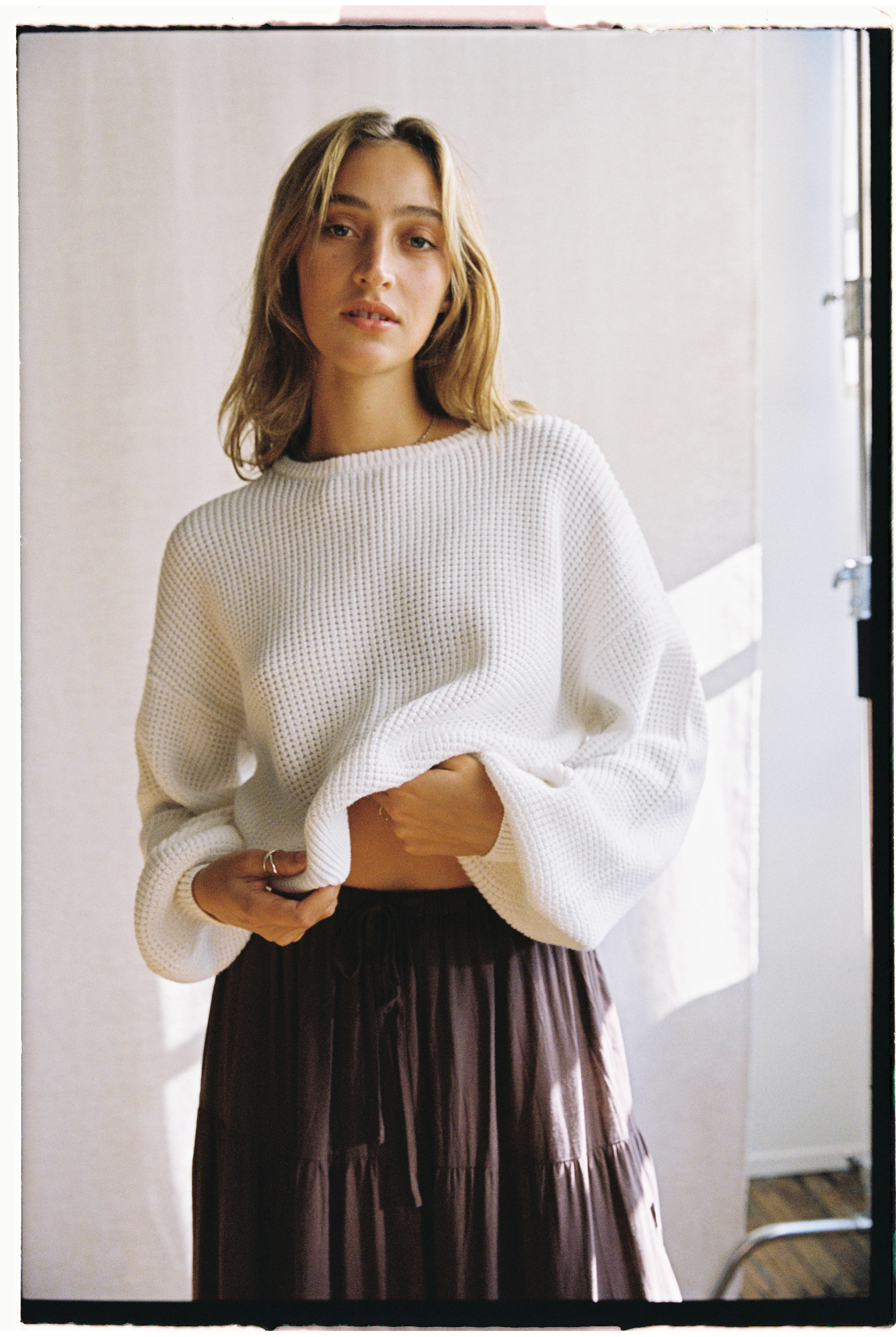 White Classic Knit Jumper