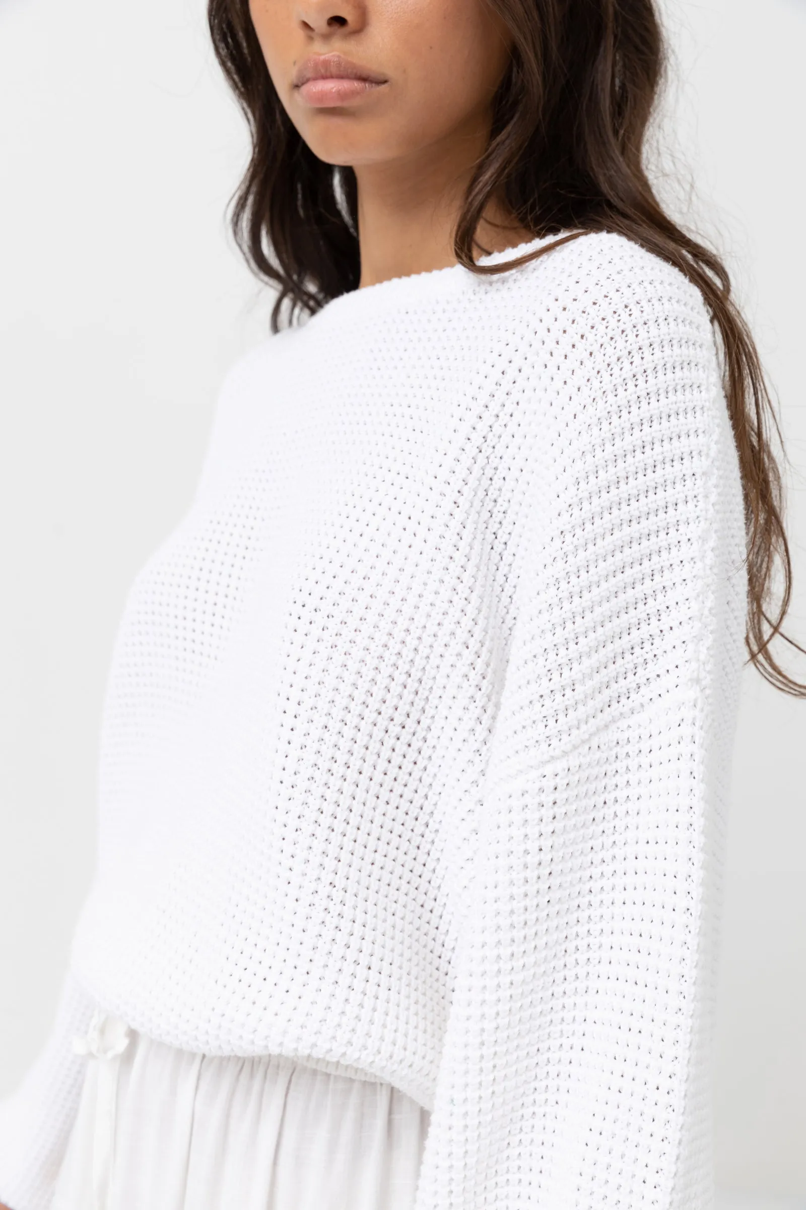 White Classic Knit Jumper