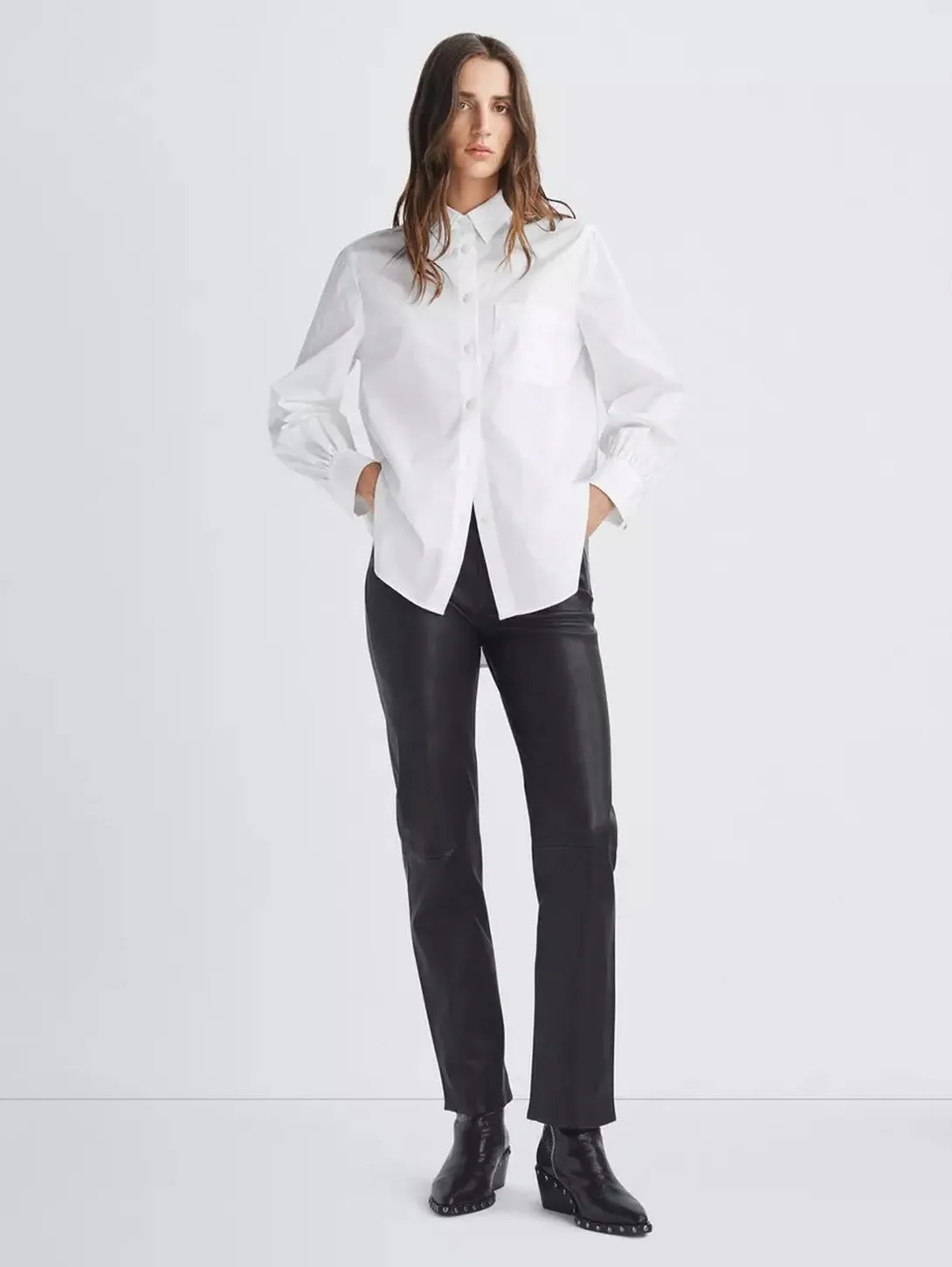 Classic White Maxine Button-Up Shirt