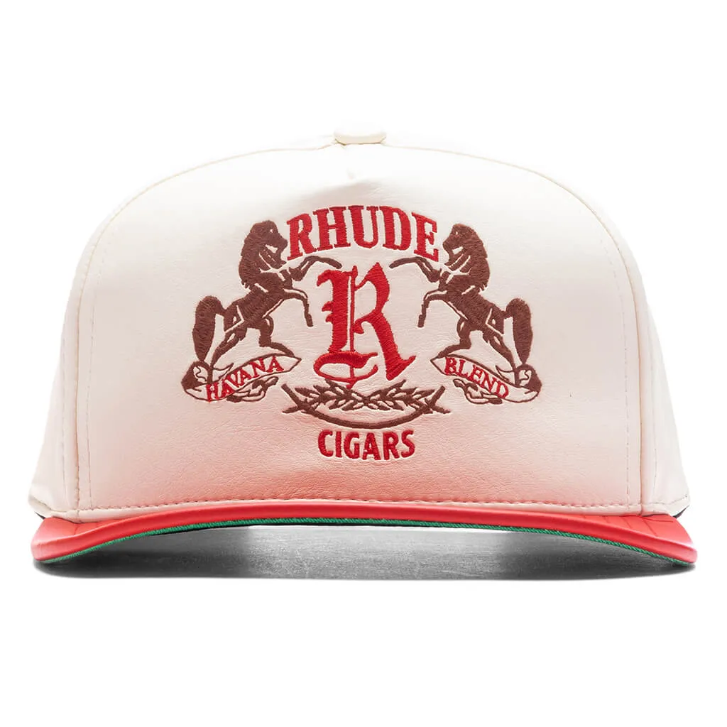 Stylish Cream and Red Cigar Hat