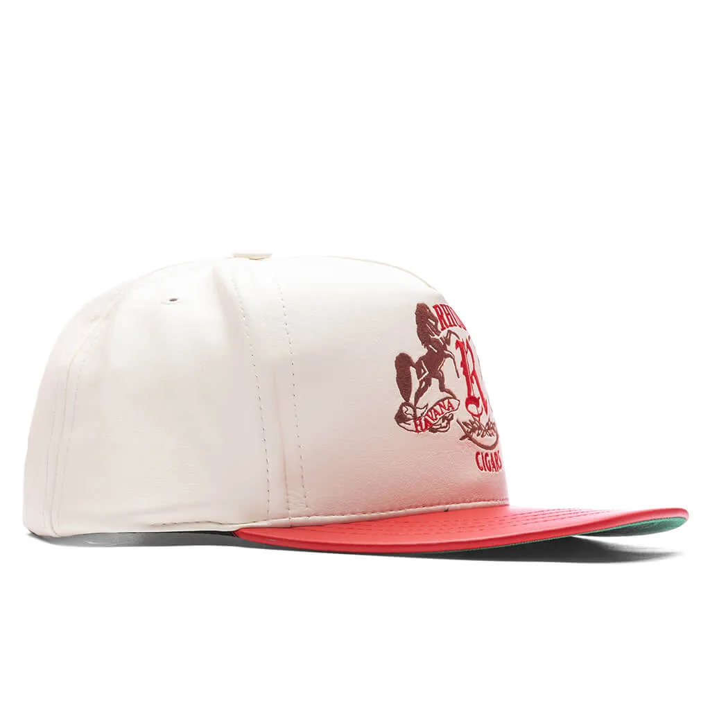 Stylish Cream and Red Cigar Hat