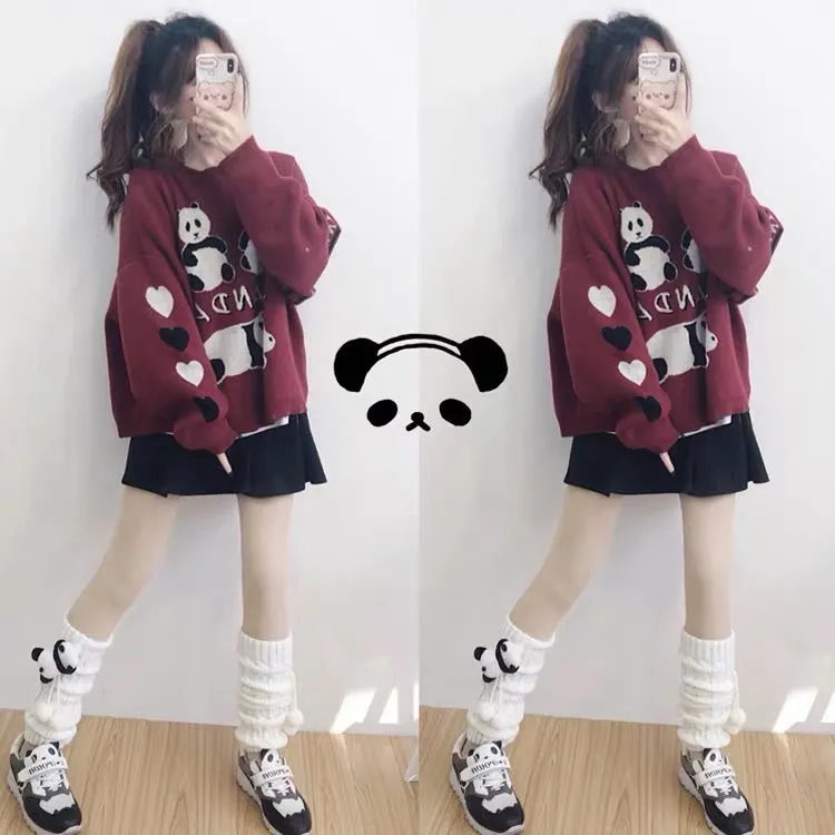 Cute Panda JK Knit Socks