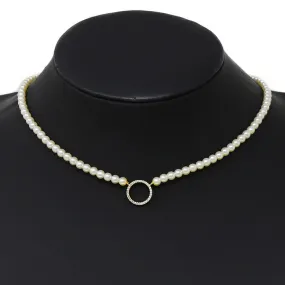 Circle Pearl Pendant Necklace