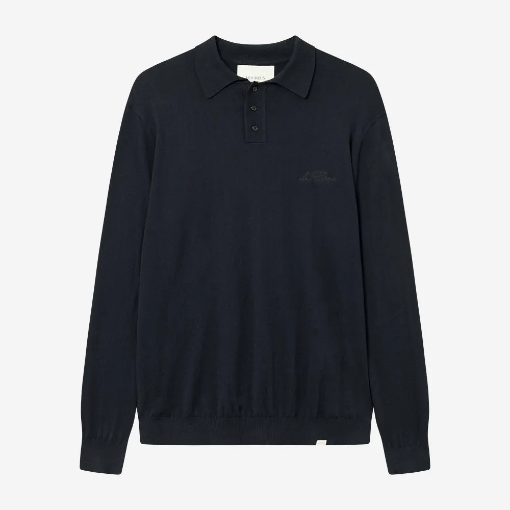 Dark Navy Frankie Cashton Knit Polo