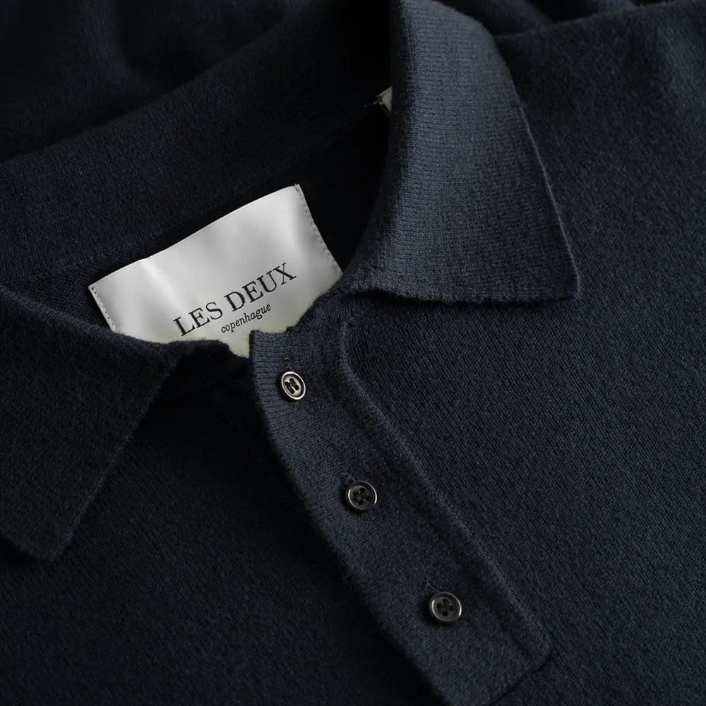 Dark Navy Frankie Cashton Knit Polo