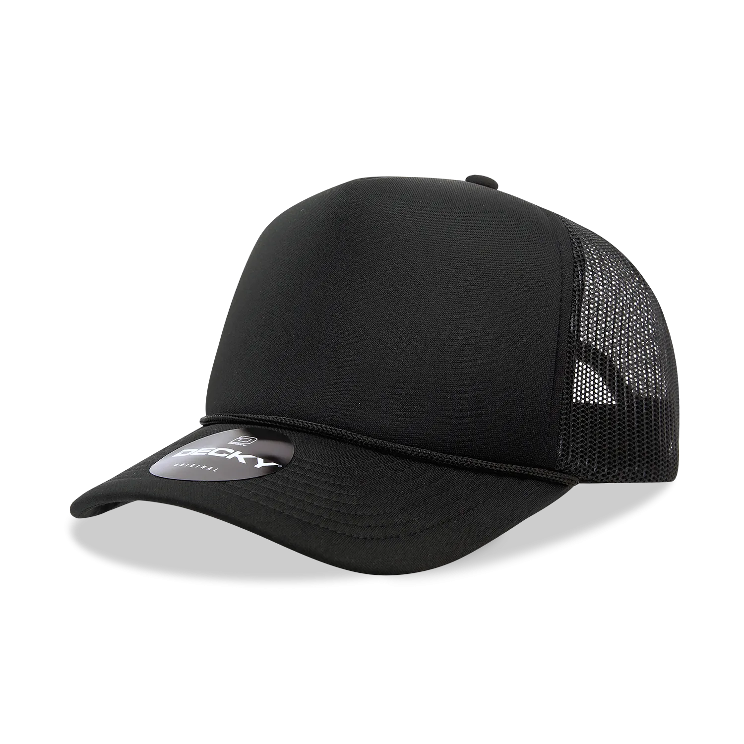 Decky 6025 Black Trucker Hat with Foam Panels