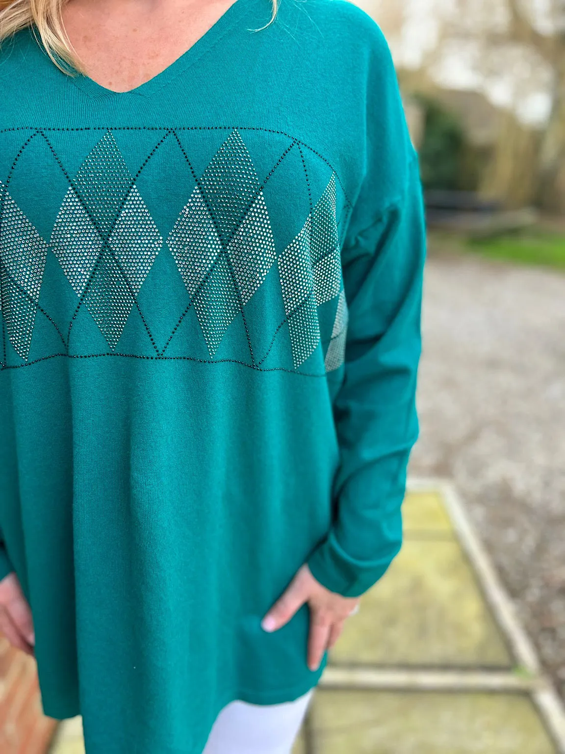 Green Diamond Knit Gail