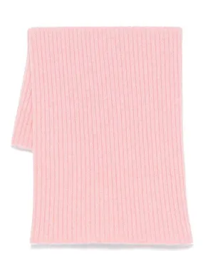 Eric Bompard Pink Ribbed Scarf