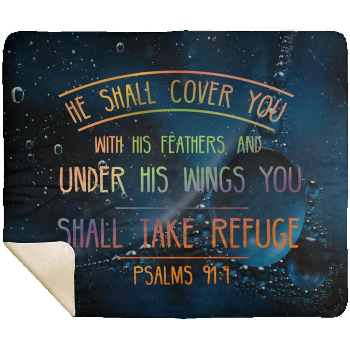 Bible Blanket Take Refuge Under His Wings Psalm 91:4 Design 3