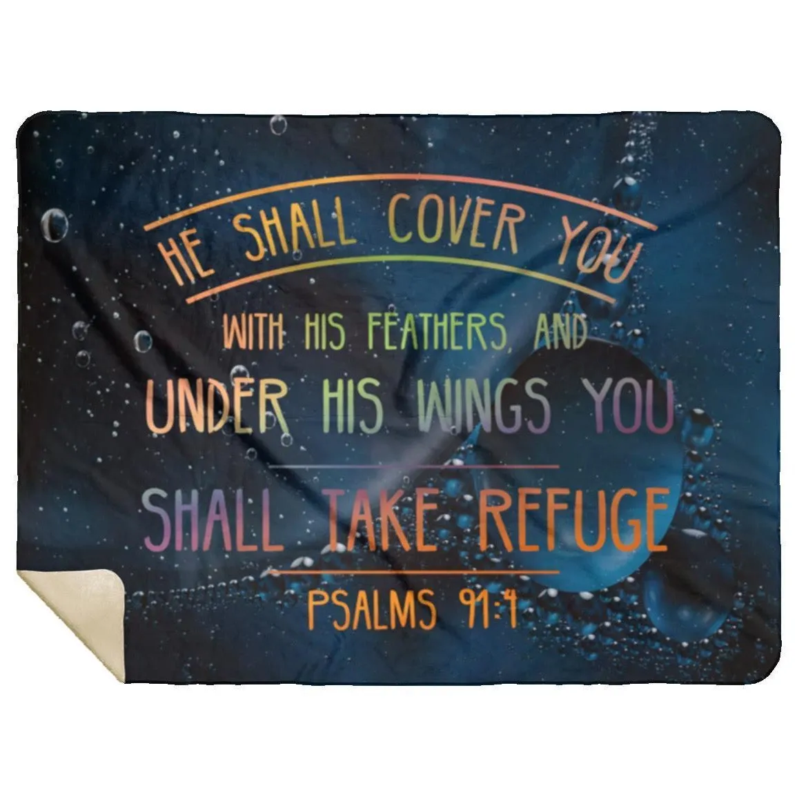 Bible Blanket Take Refuge Under His Wings Psalm 91:4 Design 3