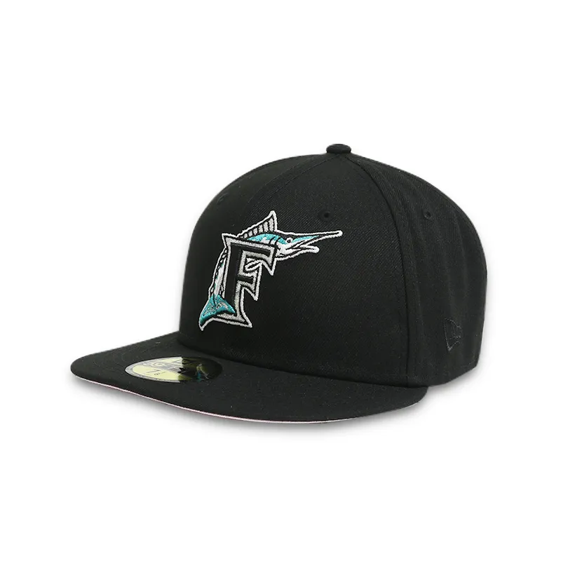 Black Fitted Men's Hat Celebrating Florida Marlins in 91' World Series