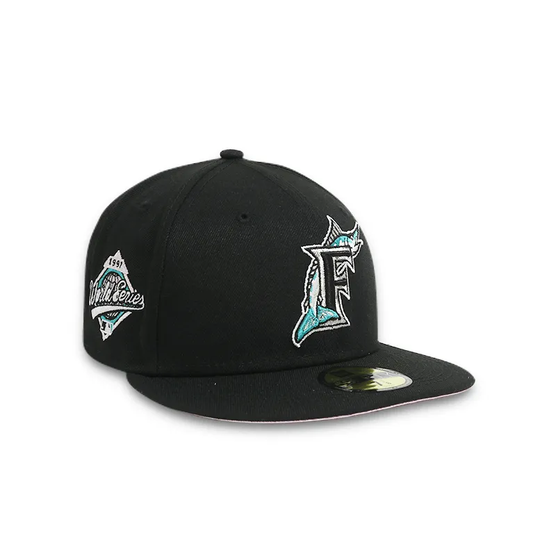 Black Fitted Men's Hat Celebrating Florida Marlins in 91' World Series