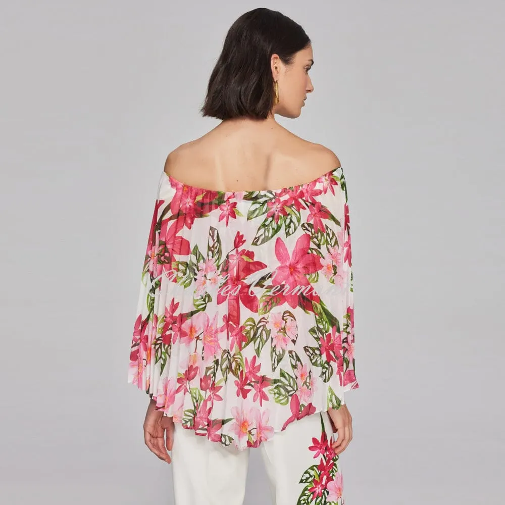 Joseph Ribkoff Off-The-Shoulder Floral Print Top - Style 241780