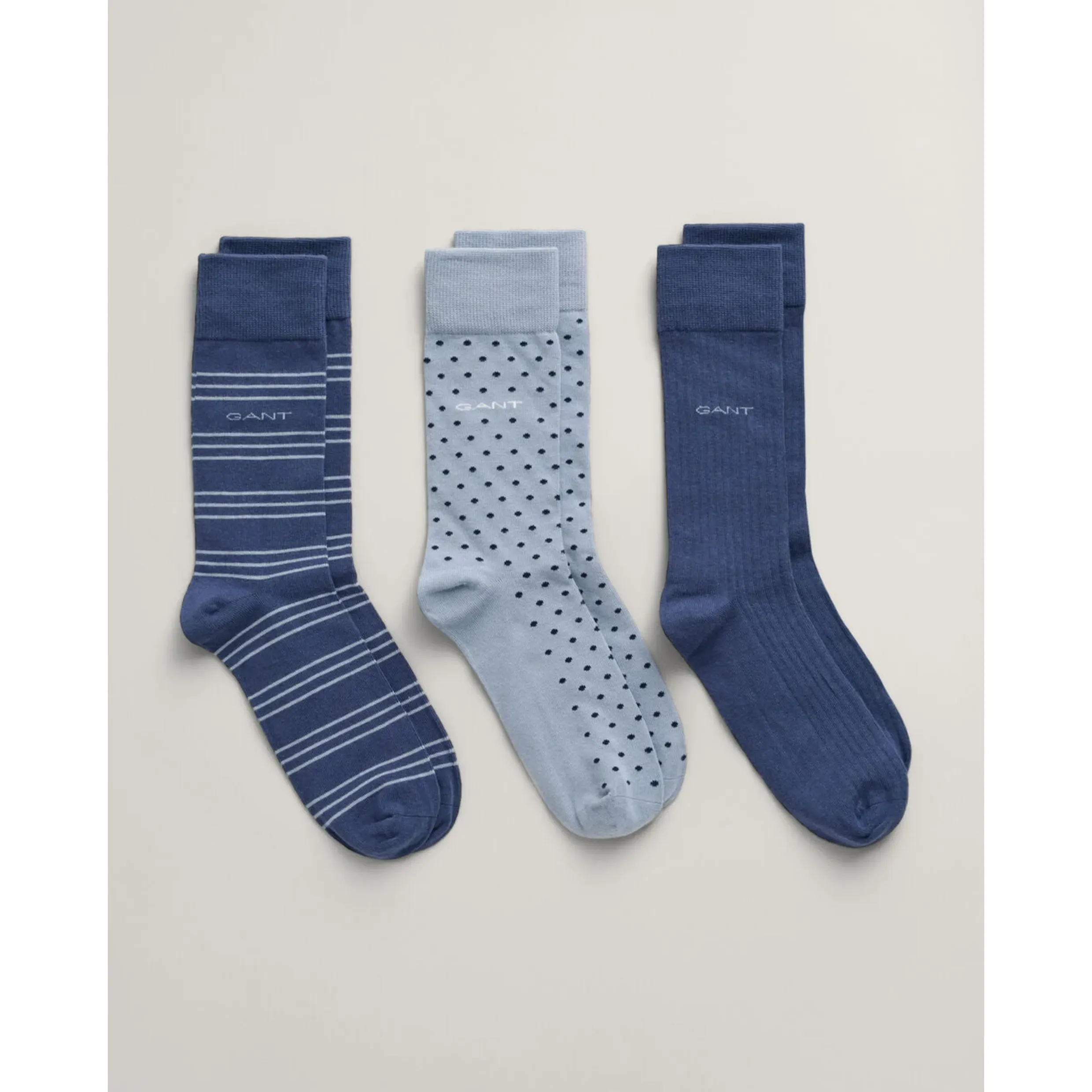 GANT 9960291 Stripe Dot Rib 3 Dusty Blue Sea