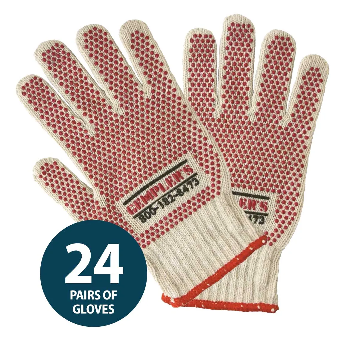 Cotton Knit Gloves with Grip Dots