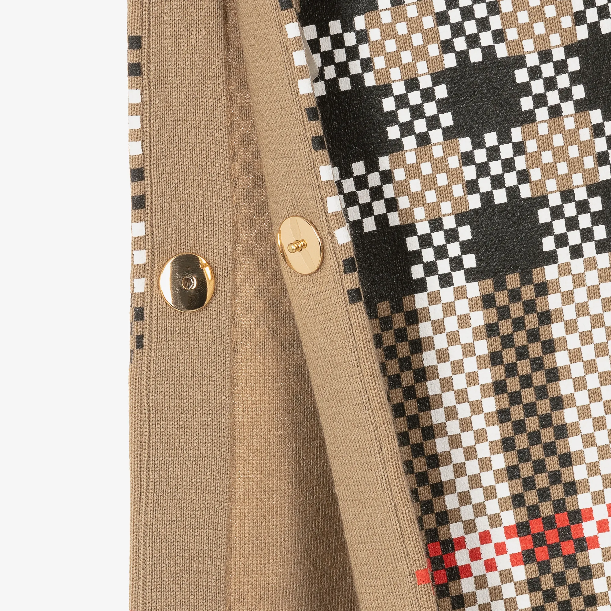 Girls Beige Check Wool Cape