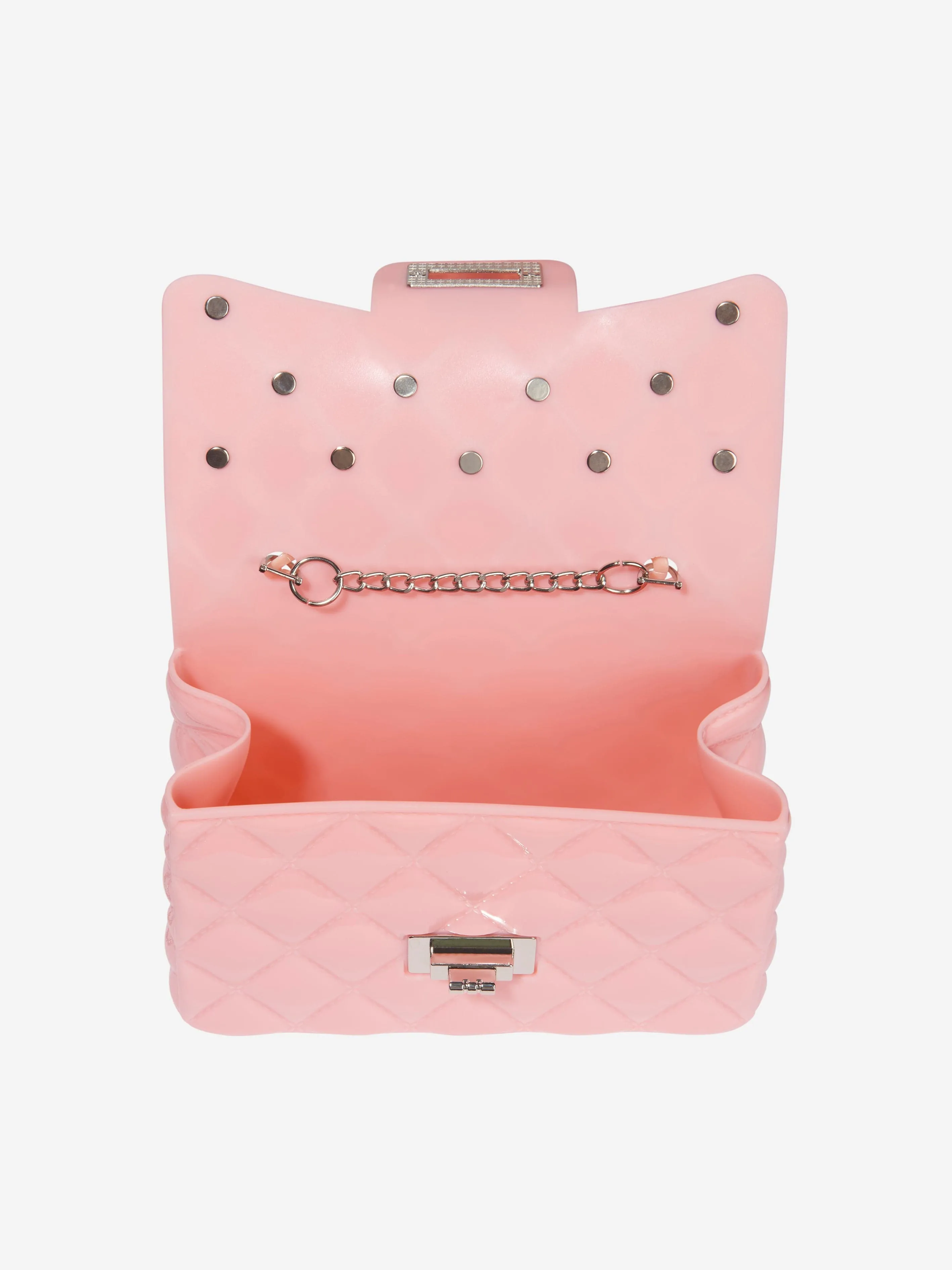 Girls Pink Diamante Quilted Bag