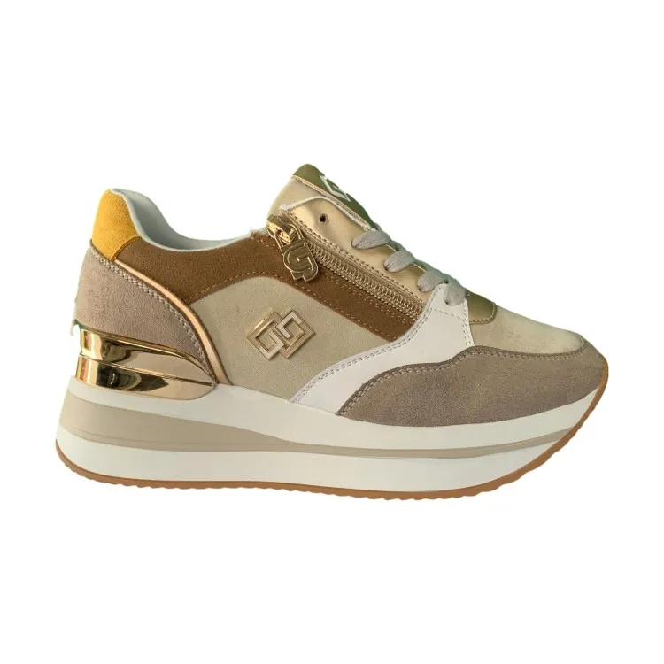 Gold & Gold Beige Women's Sneakers GB836