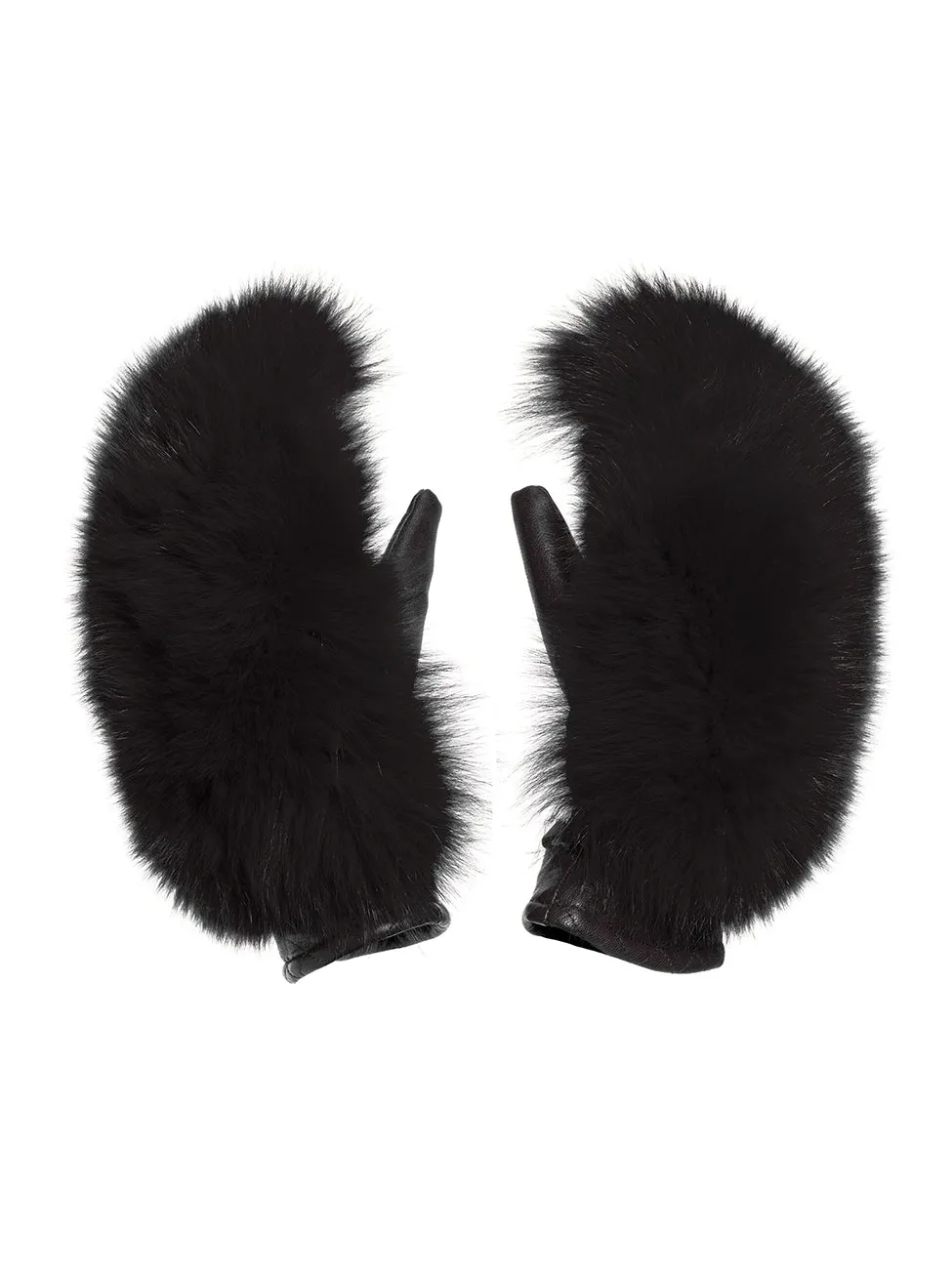 Luxurious Black Faux Fur Mittens by Goldbergh Hill