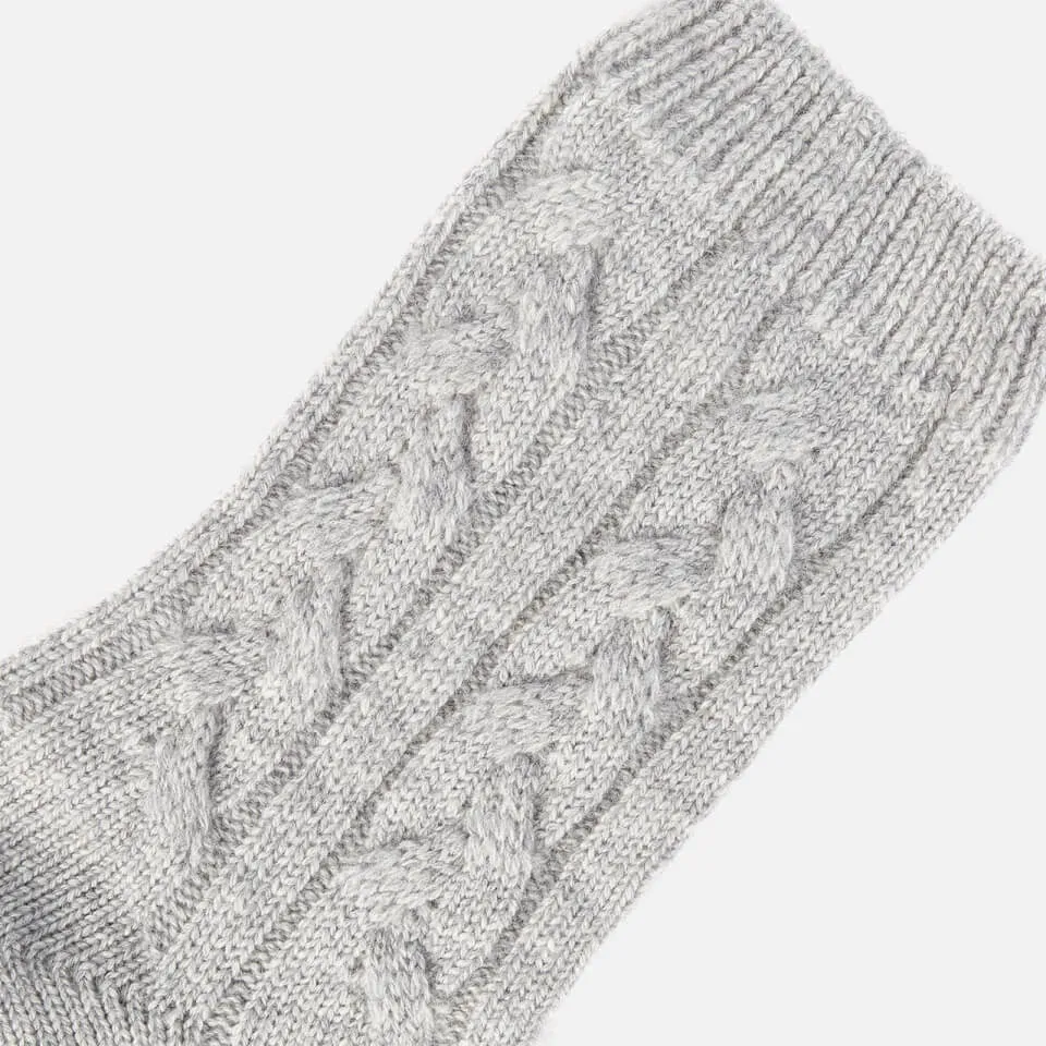 Gray Cashmere Cable Knit Socks