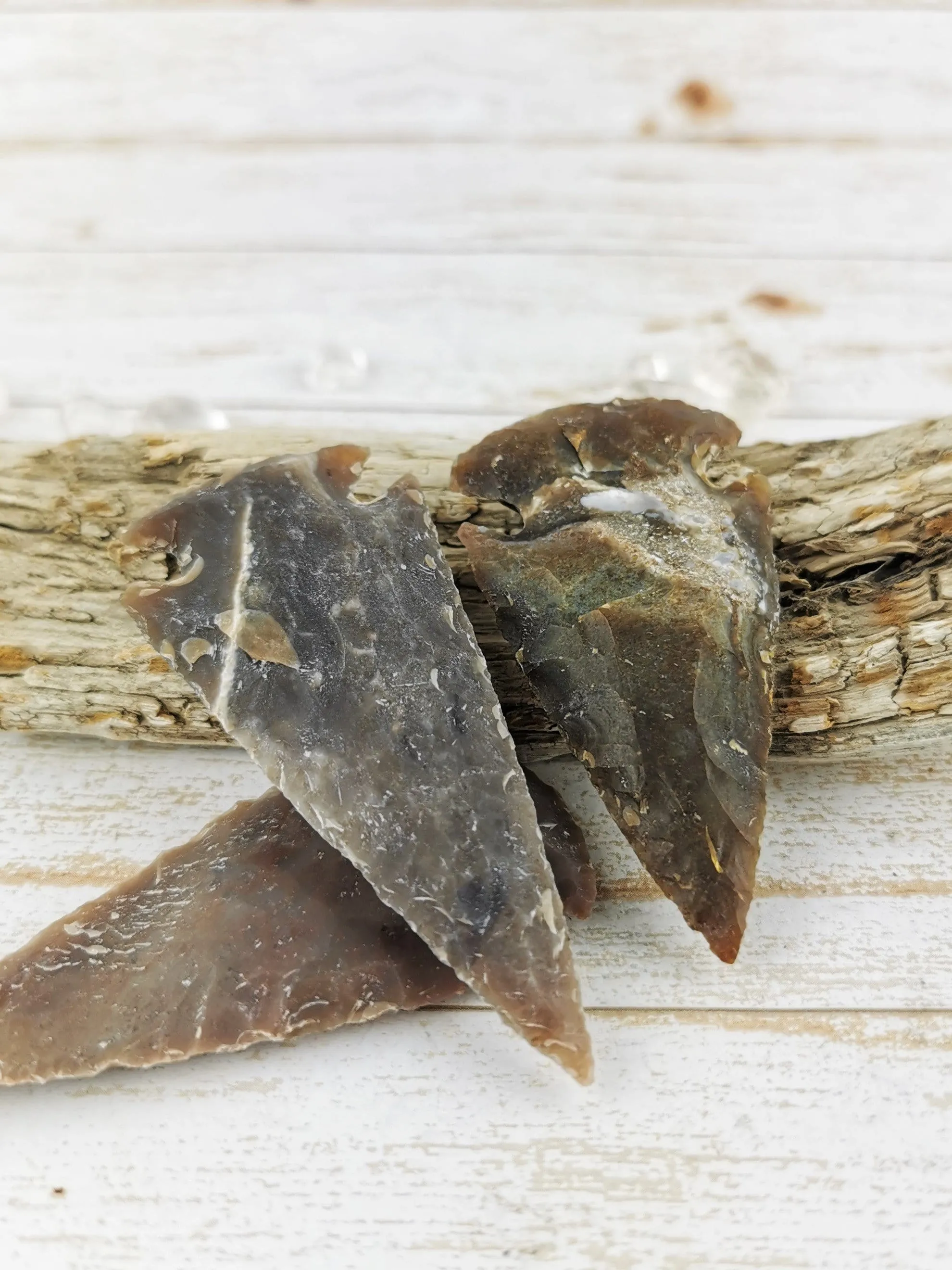 Grey Carved Jasper Arrowheads for Collectors