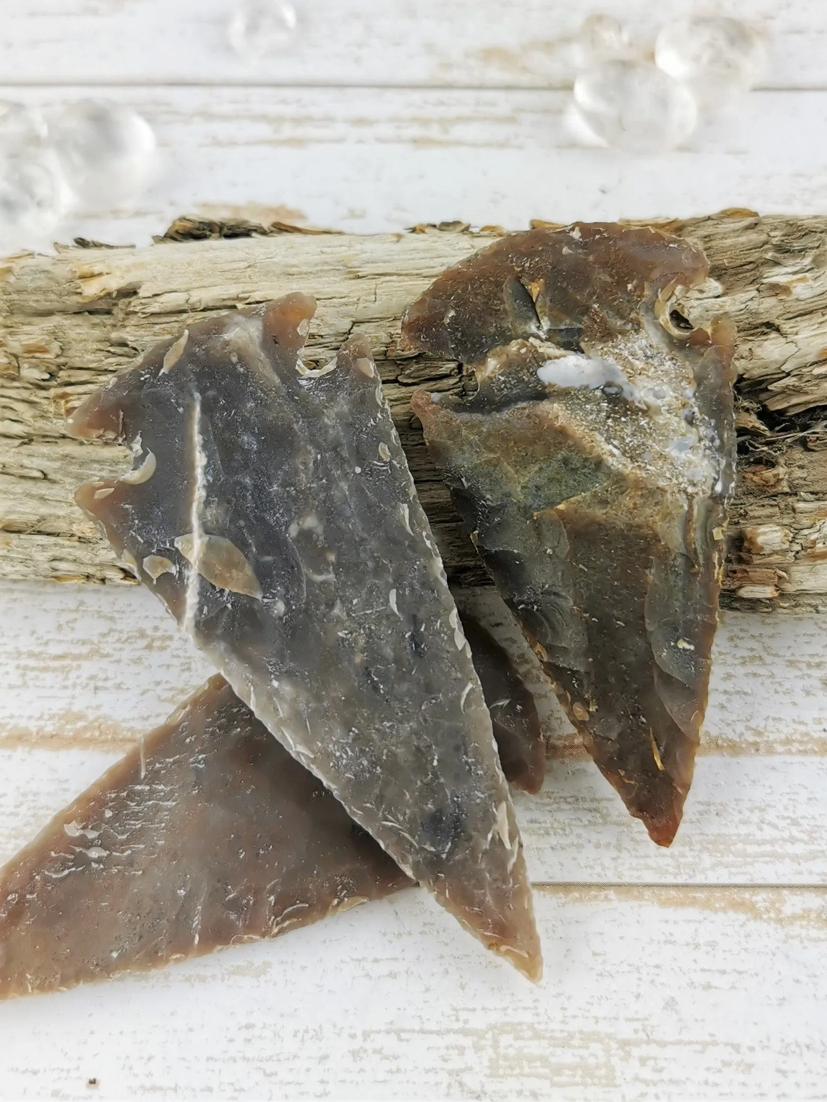 Grey Carved Jasper Arrowheads for Collectors