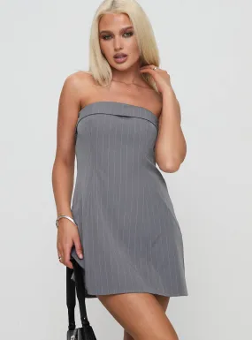 Grey Kaladin Strapless Mini Dress