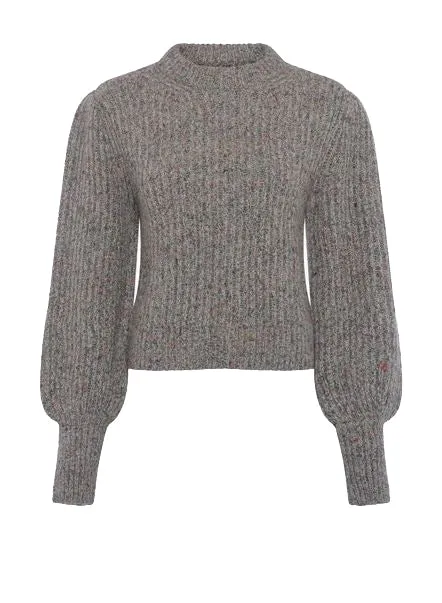 Grey Multi Natalya Ribbed Long-Sleeved Jumper