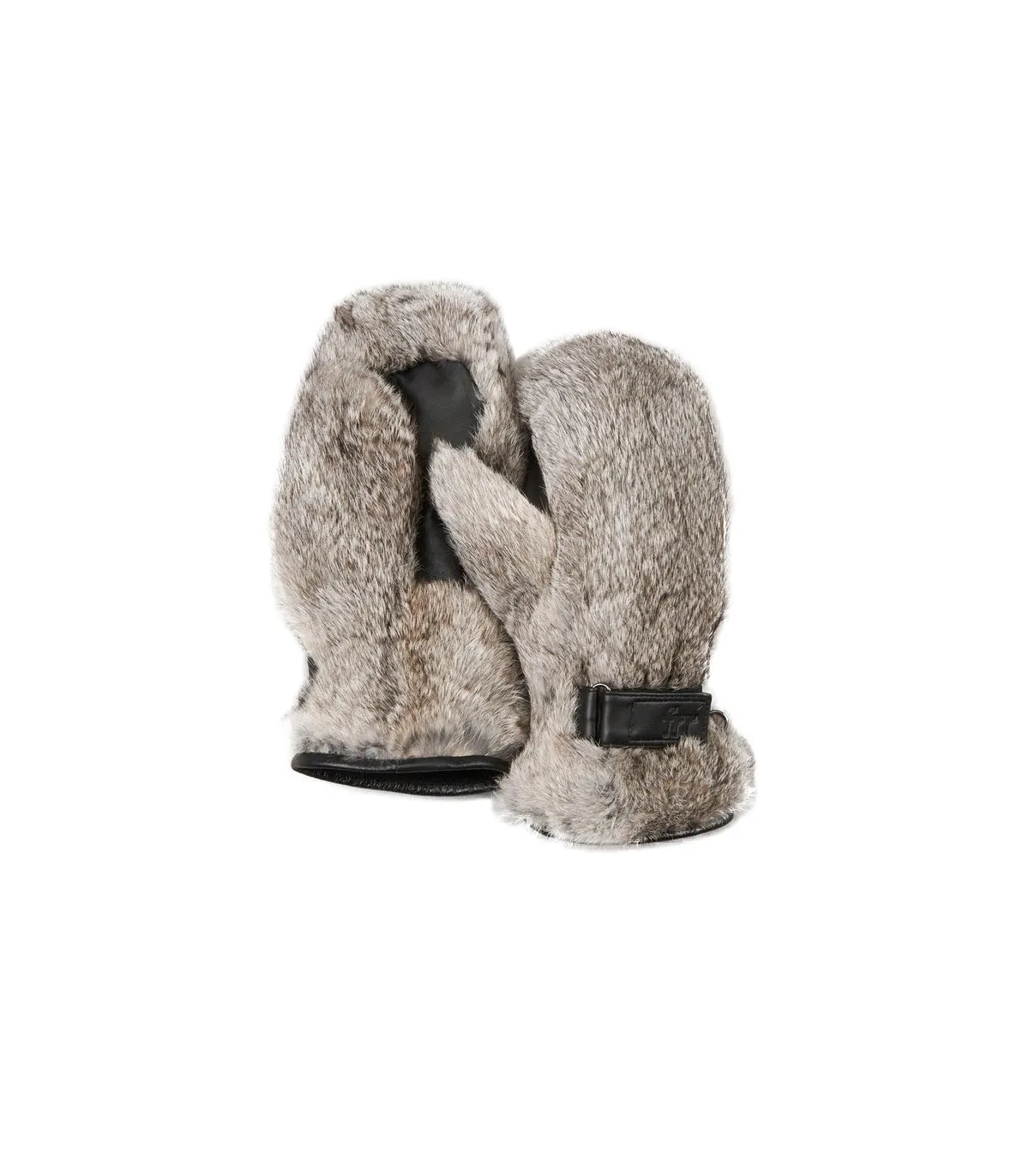 Grey Rabbit Fur Gloves for Men