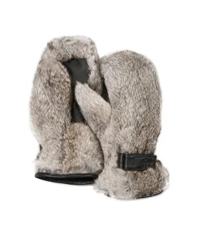 Grey Rabbit Fur Gloves for Men