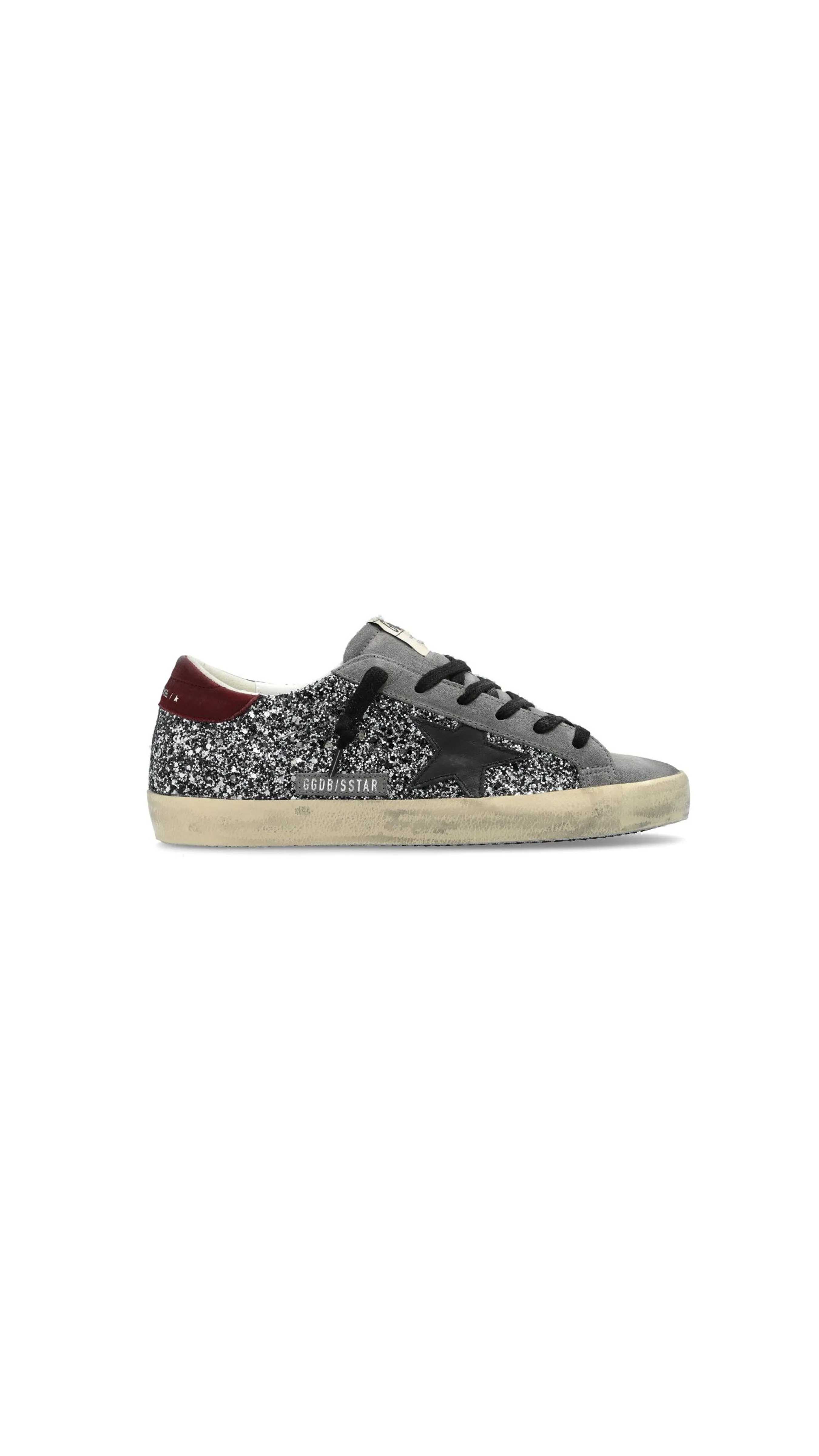 Glitter Upper Suede Grey Burgundy