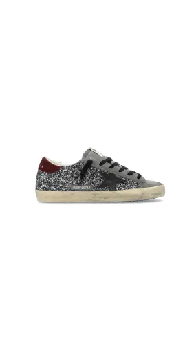 Glitter Upper Suede Grey Burgundy