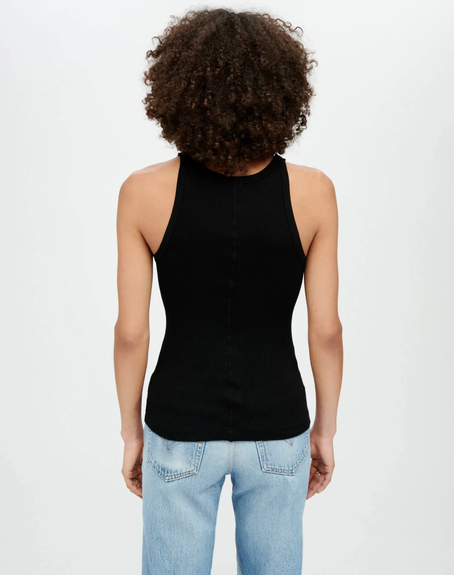 Hanes Black Ribbed Tank