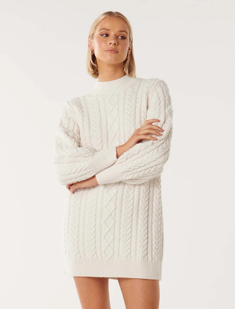 Harper Cable Knit Sweater Dress by EverNew