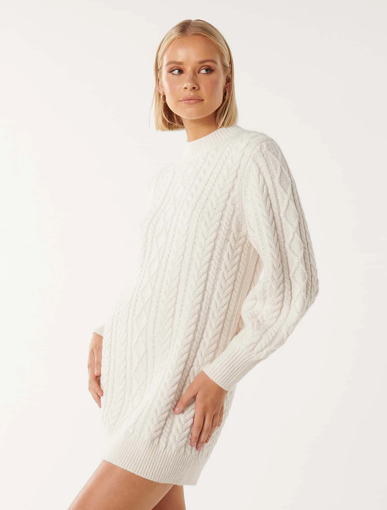 Harper Cable Knit Sweater Dress by EverNew