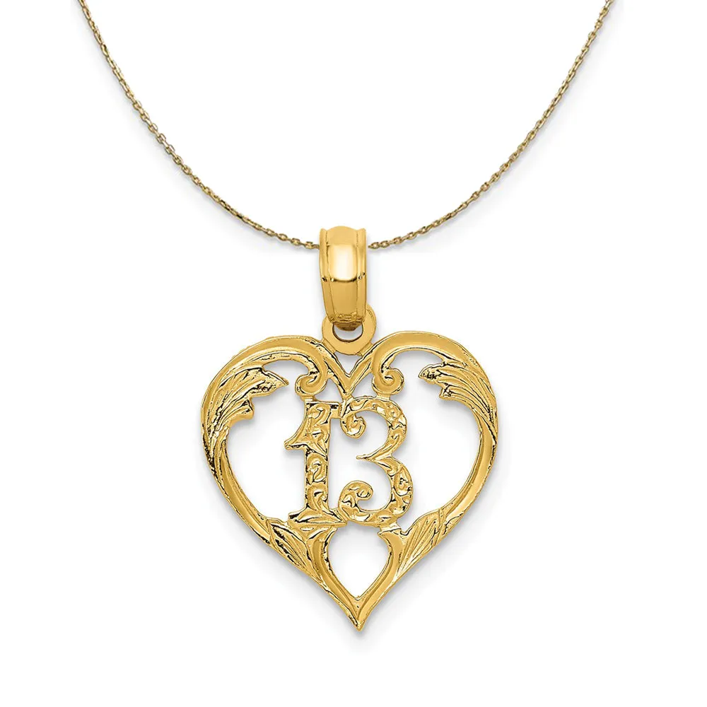 Yellow Gold 13 In Heart Cut Out Necklace