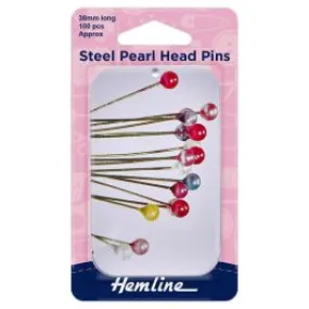 Hemline Plastic Head Pins. 38mm. Qty 100