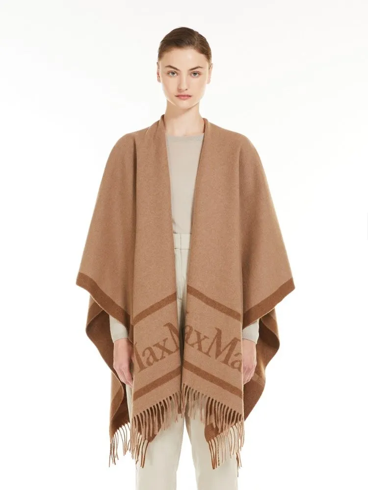 Hilde Wool Cape with Fringes