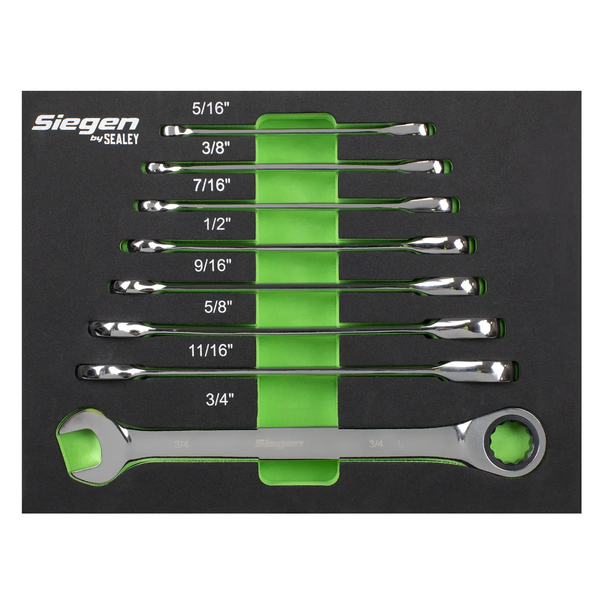 Imperial Combination Ratchet Spanner Set in EVA Foam Tray 8pc