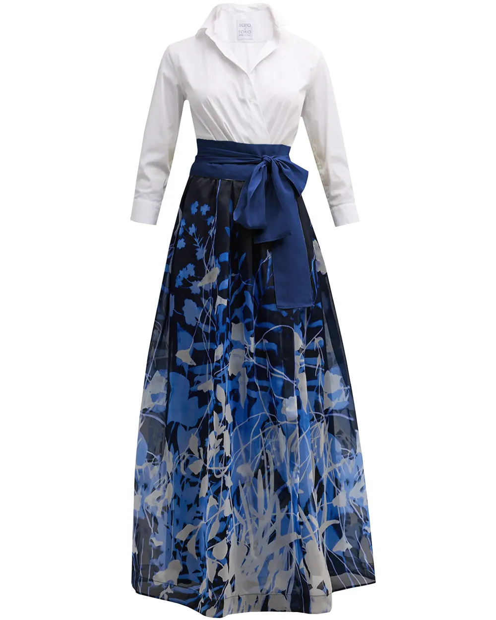 Long Indigo Jinny Dress with Print