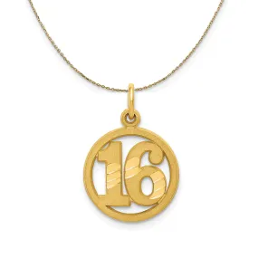 Yellow Gold 16 Inside Circle Necklace