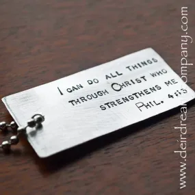 Pewter Dog Tag I Can Do All Things