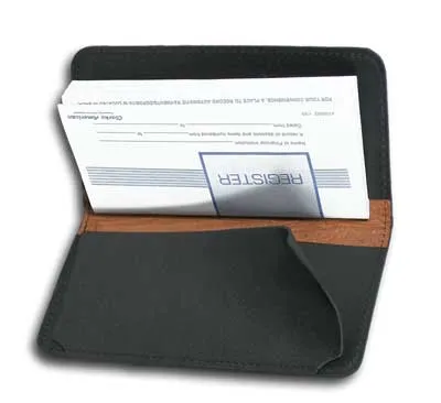 Leather Checkbook Cover in Iris