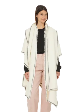 Jil Sander Wool Cape in White