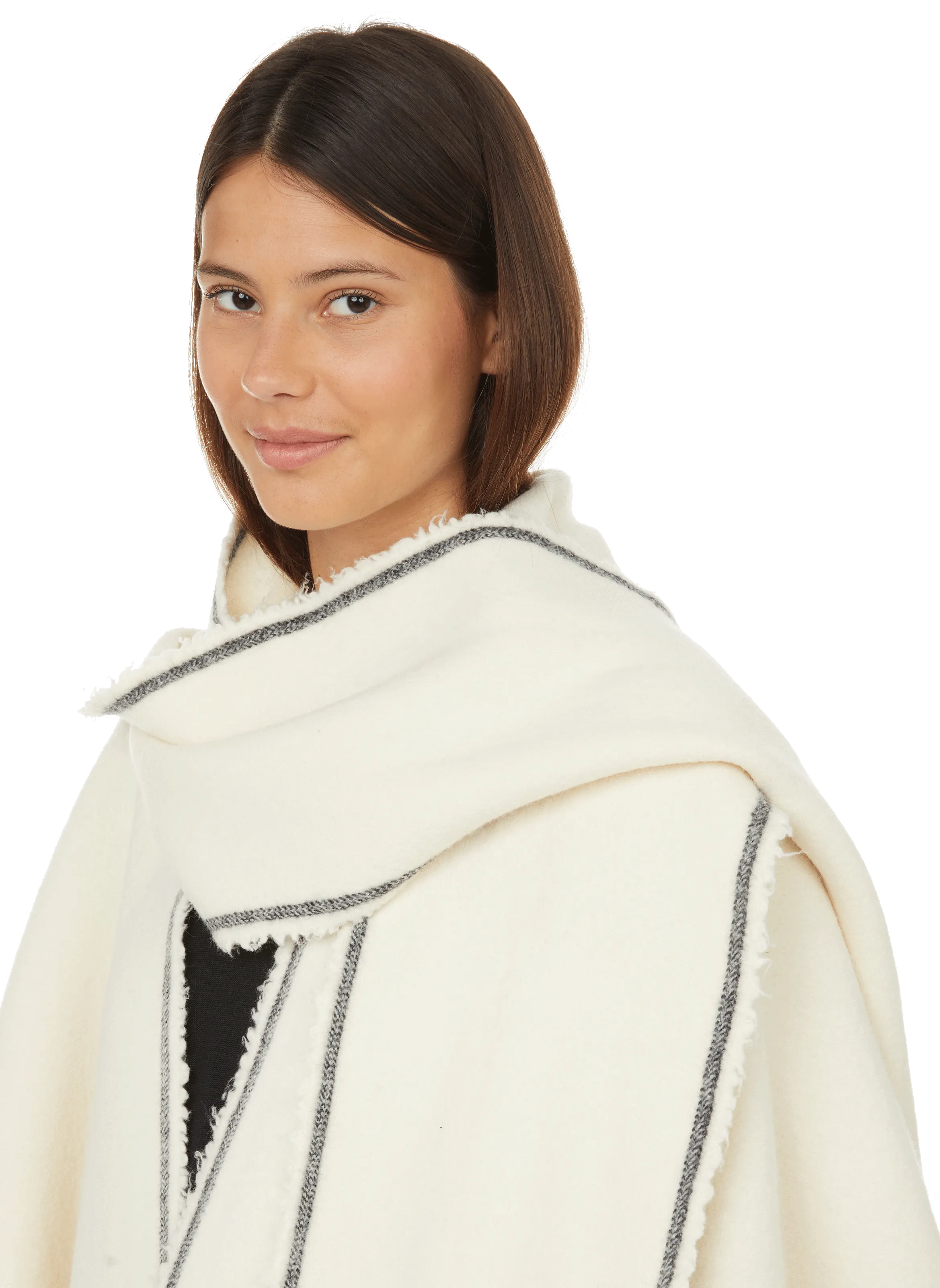 Jil Sander Wool Cape in White